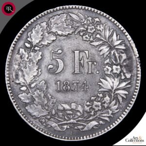 SUIZA  5 FRANCOS 1874 B