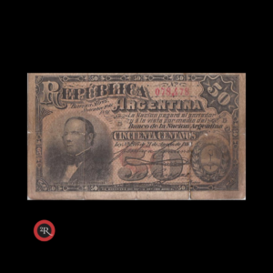 ARGENTINA 1891 50 CENTAVOS COL.034 CAJA CONVERSION (FRACCIONARIOS)