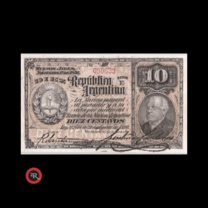 ARGENTINA 1893 10 CENTAVOS P-1013 COL.024 CAJA CONVERSION (FRACCIONARIOS)