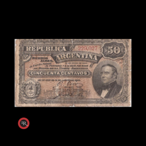 ARGENTINA 1895 50 CENTAVOS CAJA DE CONVERSION (FRACCIONARIOS) COL#053