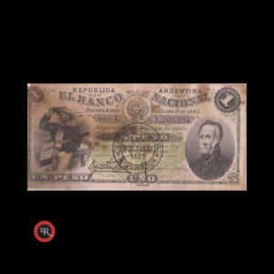 ARGENTINA ND:1883 1 PESO BANCO NACIONAL BAU#140