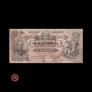 CORRIENTES ARGENTINA  1 PESO 1897 (BANCOS GARANTIDOS) COL#101b