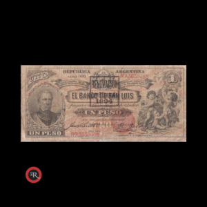 SAN LUIS ARGENTINA 1894 1 PESO BANCOS GARANTIDOS COL#103a