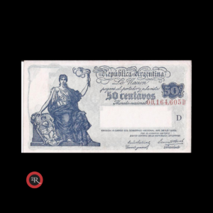 ARGENTINA (PROGRESO) BANCO CENTRAL 50 CENTAVOS 1943 BOT#1802 COL#402