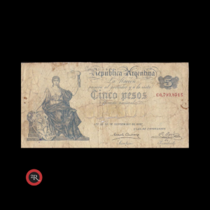 ARGENTINA (BILLETES MACROS) 5 PESOS 1903 BOT#1417 COL#312g