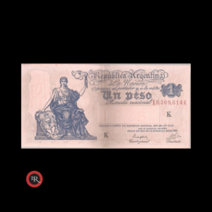 ARGENTINA (PROGRESO) 1 PESO 1947 BOT#1832 COL# 415c