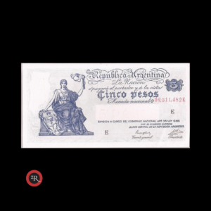 ARGENTINA 5 PESOS 1947 (PROGRESO) BOT#1856 COL#423c