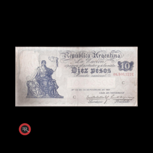 ARGENTINA 10 PESOS 1934 (CAJA DE CONVERSION) BOT#1634 COL#376b