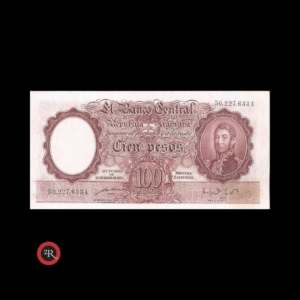 ARGENTINA 100 PESOS 1951 BOT#2040 COL#490c