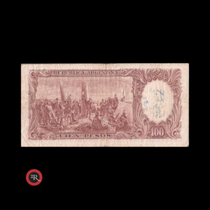 ARGENTINA 100 PESOS 1952 BOT#2041 COL#490d