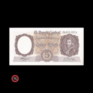 ARGENTINA 5 PESOS 1960 BOT#1923 COL#447a