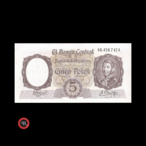 ARGENTINA 5 PESOS 1961 BOT#1924 COL#447b