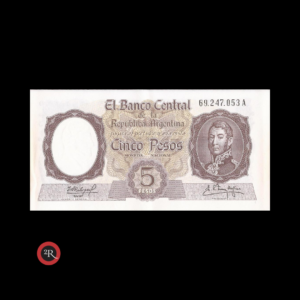 ARGENTINA 5 PESOS 1962 BOT#1925 COL#447c