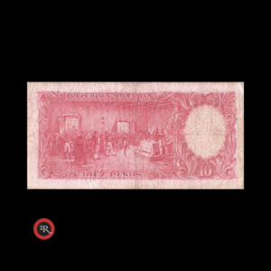 ARGENTINA 10 PESOS 1944 BOT#1929 COL#449a