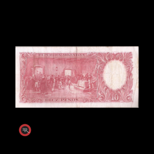 ARGENTINA 10 PESOS 1945 BOT#1930a COL# 450