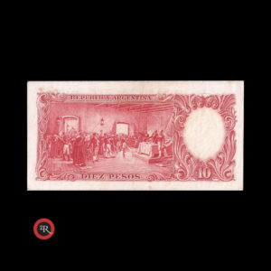 ARGENTINA 10 PESOS 1953 BOT#1945 COL# 456b