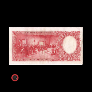 ARGENTINA 10 PESOS  1954 BOT# 1946 COL# 456c