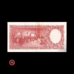 ARGENTINA 10 PESOS 1954 BOT#1947 COL#457a