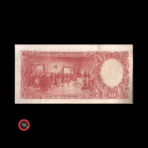 ARGENTINA 10 PESOS 1956 BOT#1956 COL#461a