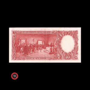 ARGENTINA 10 PESOS 1957 BOT#1957 COL#461b