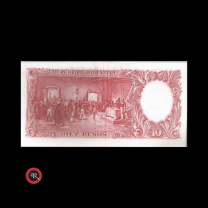 ARGENTINA 10 PESOS 1957 BOT#1957 COL#461b