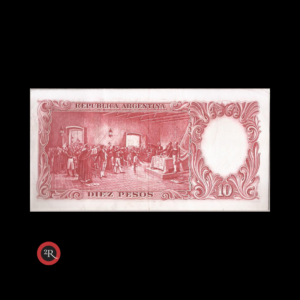 ARGENTINA 10 PESOS 1958 BOT#1959 COL#461d