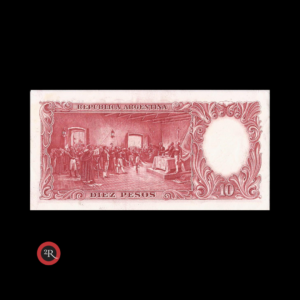 ARGENTINA 10 PESOS 1960 BOT#1967 COL#464a