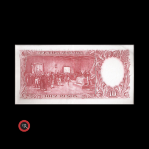 ARGENTINA 10 PESOS 1960 BOT#1969 COL#465a