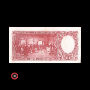 ARGENTINA 10 PESOS 1960 BOT#1969 COL#465a