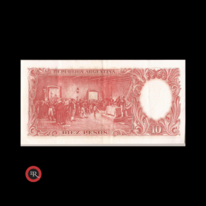 ARGENTINA 10 PESOS 1961 BOT#1970 COL# 465c