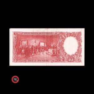 ARGENTINA 10 PESOS 1961 BOT#1971 COL#465e