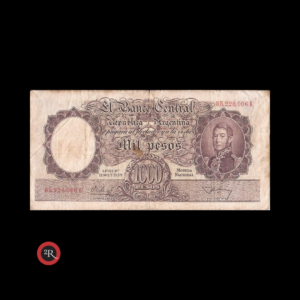 ARGENTINA 1000 PESOS 1956 BOT#2140 COL#529