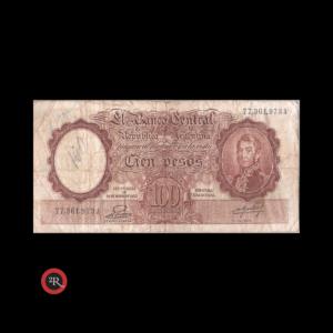 ARGENTINA 100 PESOS 1953 BOT#2043 COL#491b