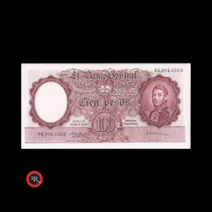 ARGENTINA 100 PESOS 1957 BOT#2049 COL#494a