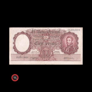 ARGENTINA 100 PESOS 1958 BOT#2050 COL#494b