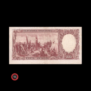 ARGENTINA 100 PESOS 1958 BOT#2050 COL#494b