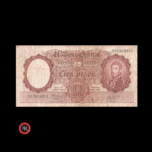 ARGENTINA 100 PESOS 1962 BOT#2062 COL#498a