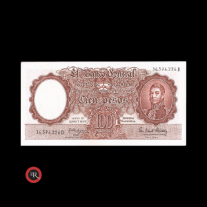 ARGENTINA 100 PESOS 1965 BOT#2069 COL# 500c