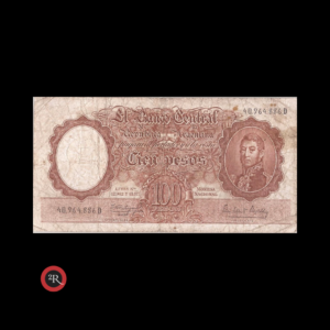 ARGENTINA 100 PESOS 1965 BOT#2069 COL#500c