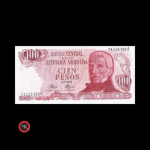 ARGENTINA 100 PESOS LEY 18188 1972 BOT#2386 COL#631b