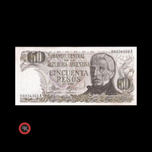 ARGENTINA 50 PESOS LEY 18188 1972 BOT#2363 COL#622a