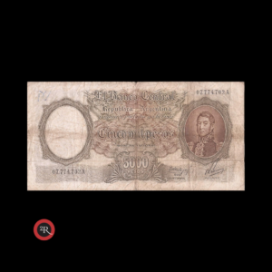 ARGENTINA 5000 PESOS 1963 BOT#2172 COL#541b