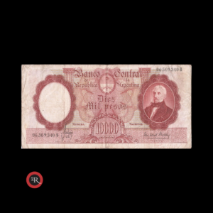 ARGENTINA 10000 PESOS 1966 BOT#2190 COL#548b