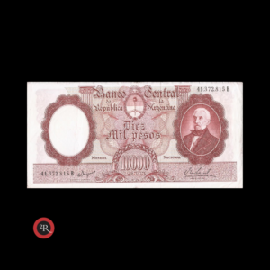 ARGENTINA 10000 PESOS 1968 BOT#2196 COL#550b