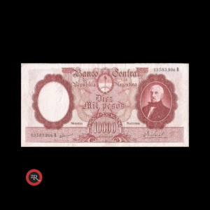 ARGENTINA 10000 PESOS 1968 BOT#2196 COL#550b