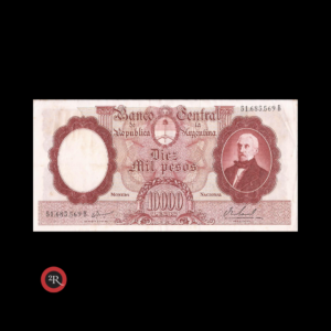 ARGENTINA 10000 PESOS 1969 BOT#2197 COL#550c