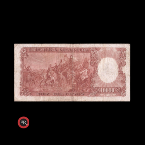 ARGENTINA 10000 PESOS MONEDA NACIONAL RESELLADO A 100 PESOS LEY 18188 1970 BOT#2222 COL#557a