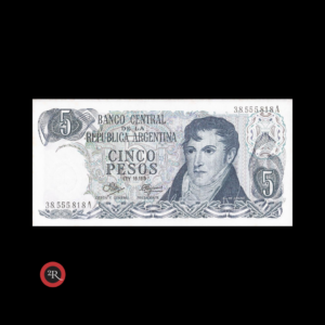 ARGENTINA 5 PESOS LEY 18188 1972 BOT#2322 COL#607b