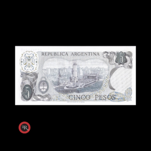 ARGENTINA 5 PESOS LEY 18188 1974 BOT#2328 COL#609b