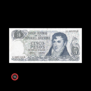 ARGENTINA 5 PESOS LEY 18188 1974 BOT#2330 COL#610a